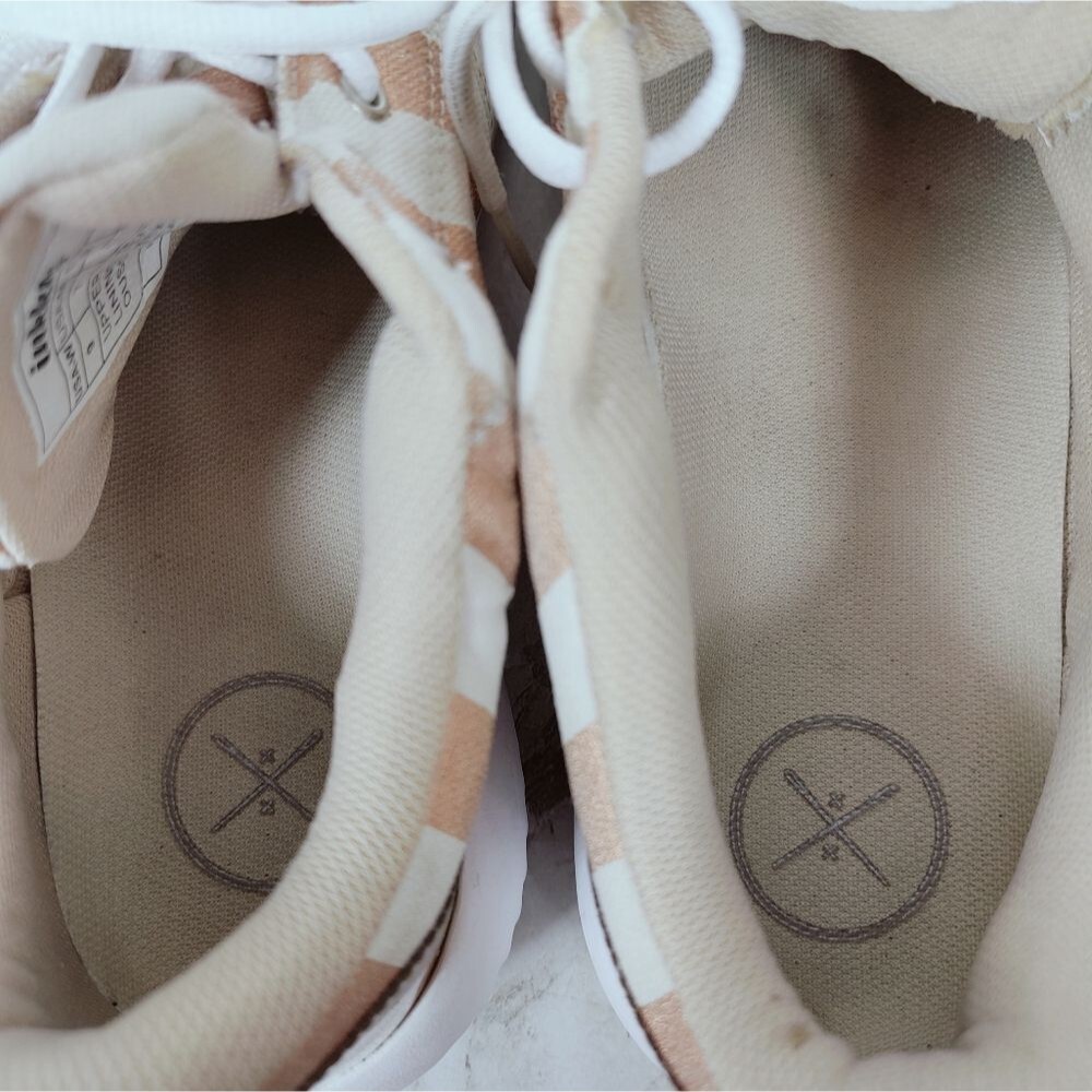 Inkkas Women's FlexAlpha Rose Gold White Striped Sneakers Tennis Shoes, Sz 9 - Picture 6 of 11